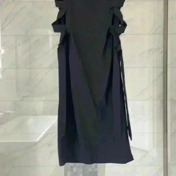 NWT- Revolve Susana Monaco - Side Faux Lace Up Tank Dress in Black Sz S - Picture 7 of 11